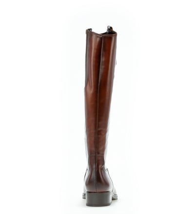 GABOR - 71.608.28 LOW HEEL LONG BOOT - BROWN LEATHER