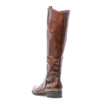 GABOR 71.648.24 - LOW HEEL LONG BOOT - BROWN LEATHER