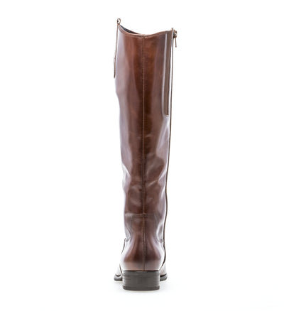 GABOR 71.648.24 - LOW HEEL LONG BOOT - BROWN LEATHER