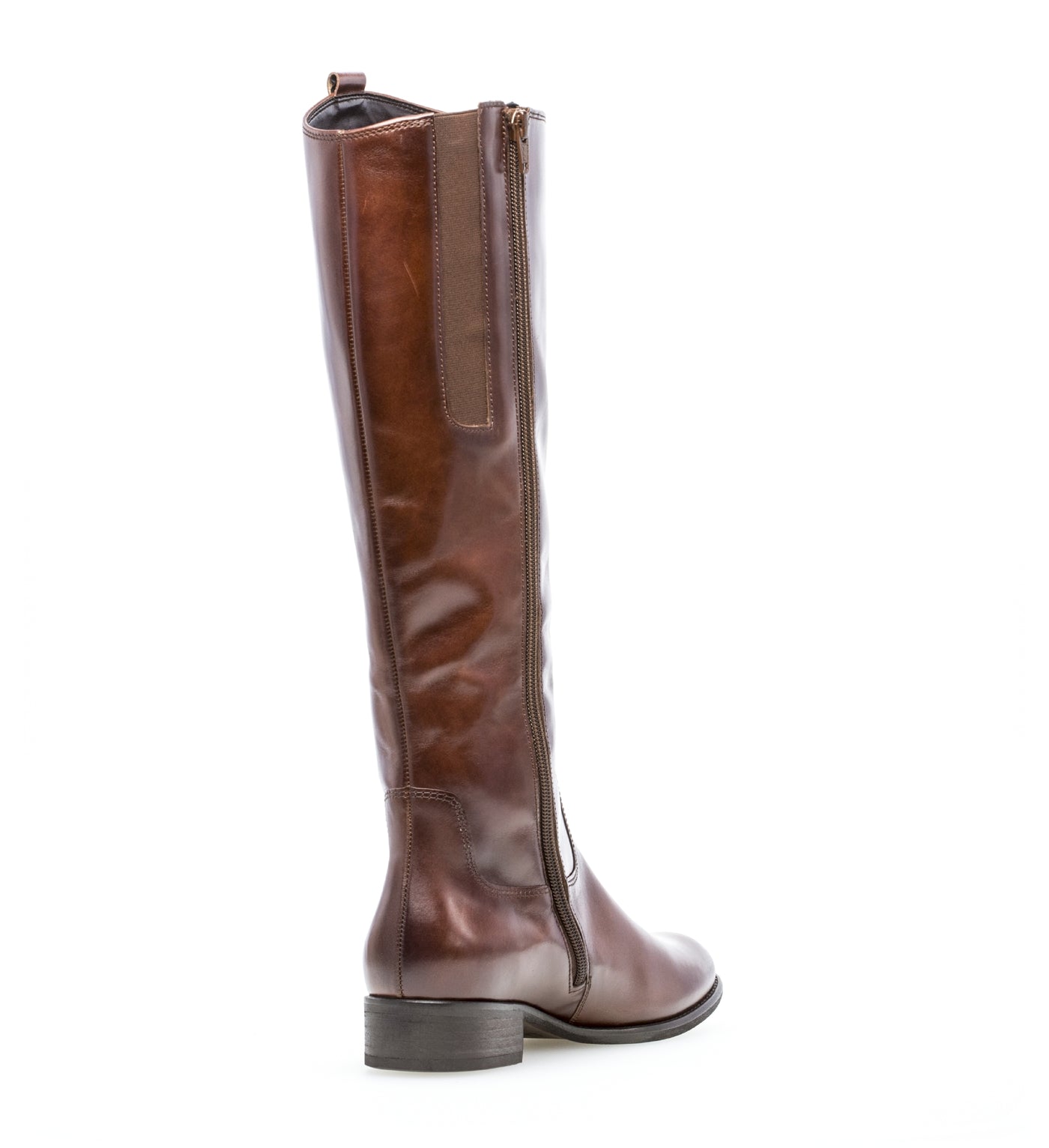 GABOR 71.648.24 - LOW HEEL LONG BOOT - BROWN LEATHER