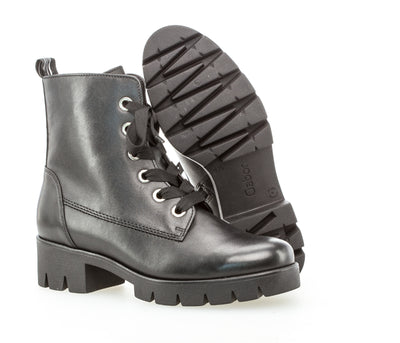 GABOR - 71.711.27 LACED UP ANKLE BOOT - BLACK