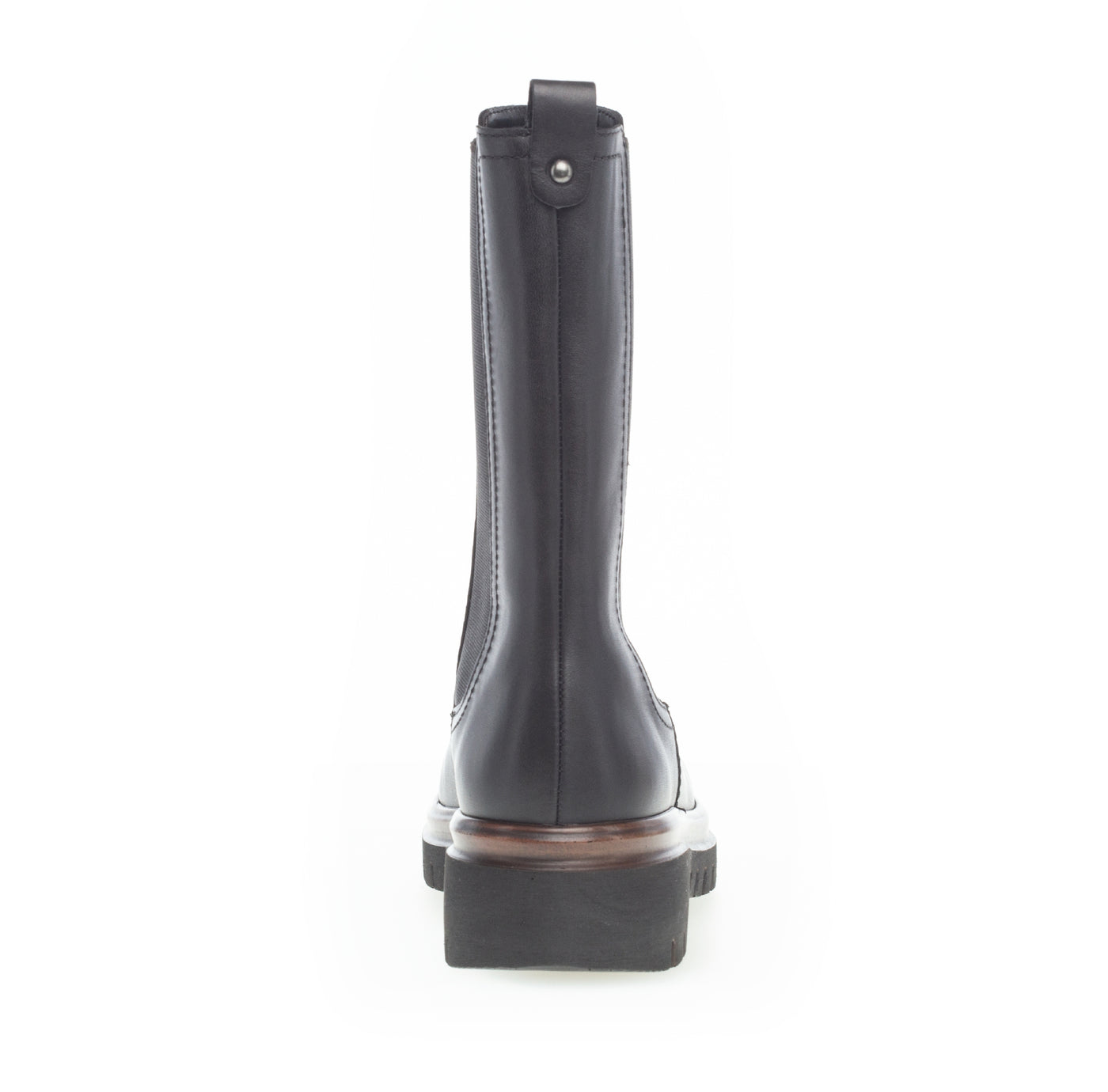 GABOR - 71.786.27 FLAT MID LENGTH BOOT - BLACK LEATHER