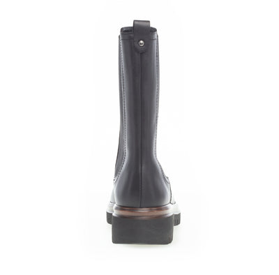GABOR - 71.786.27 FLAT MID LENGTH BOOT - BLACK LEATHER