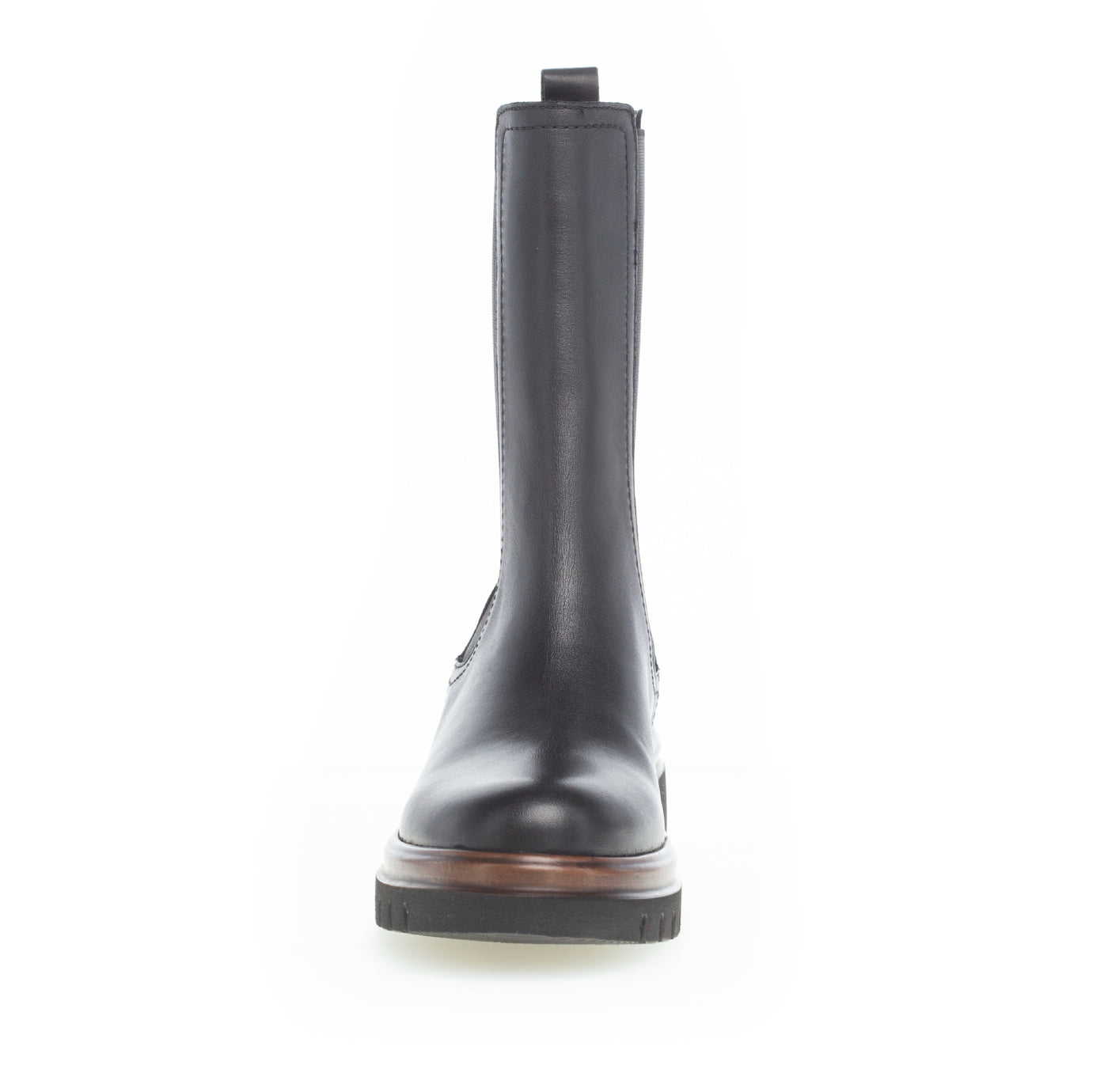 GABOR - 71.786.27 FLAT MID LENGTH BOOT - BLACK LEATHER
