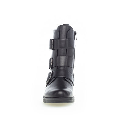 GABOR - 71.795.27 FLAT ZIP ANKLE BOOT WITH BUCKLE STRAPS - BLACK