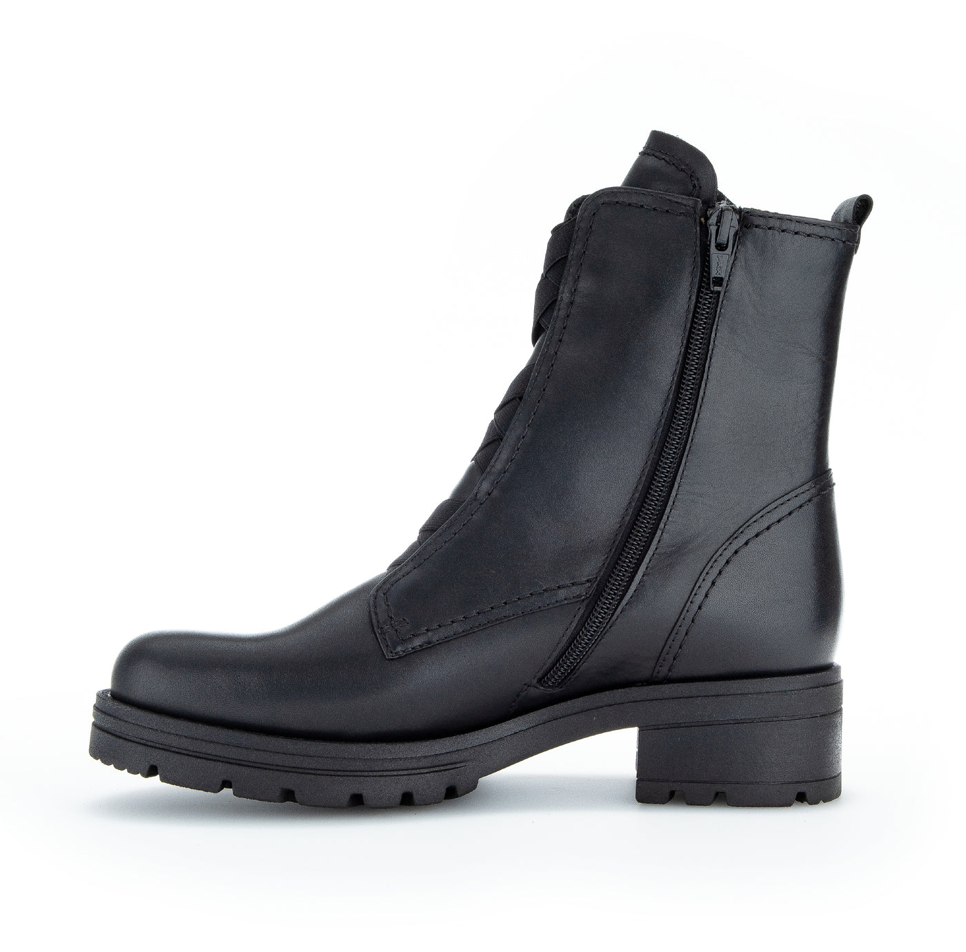 GABOR - 72.783.57 FLAT FASHION BOOT WITH CRISS-CROSS FRONT - BLACK