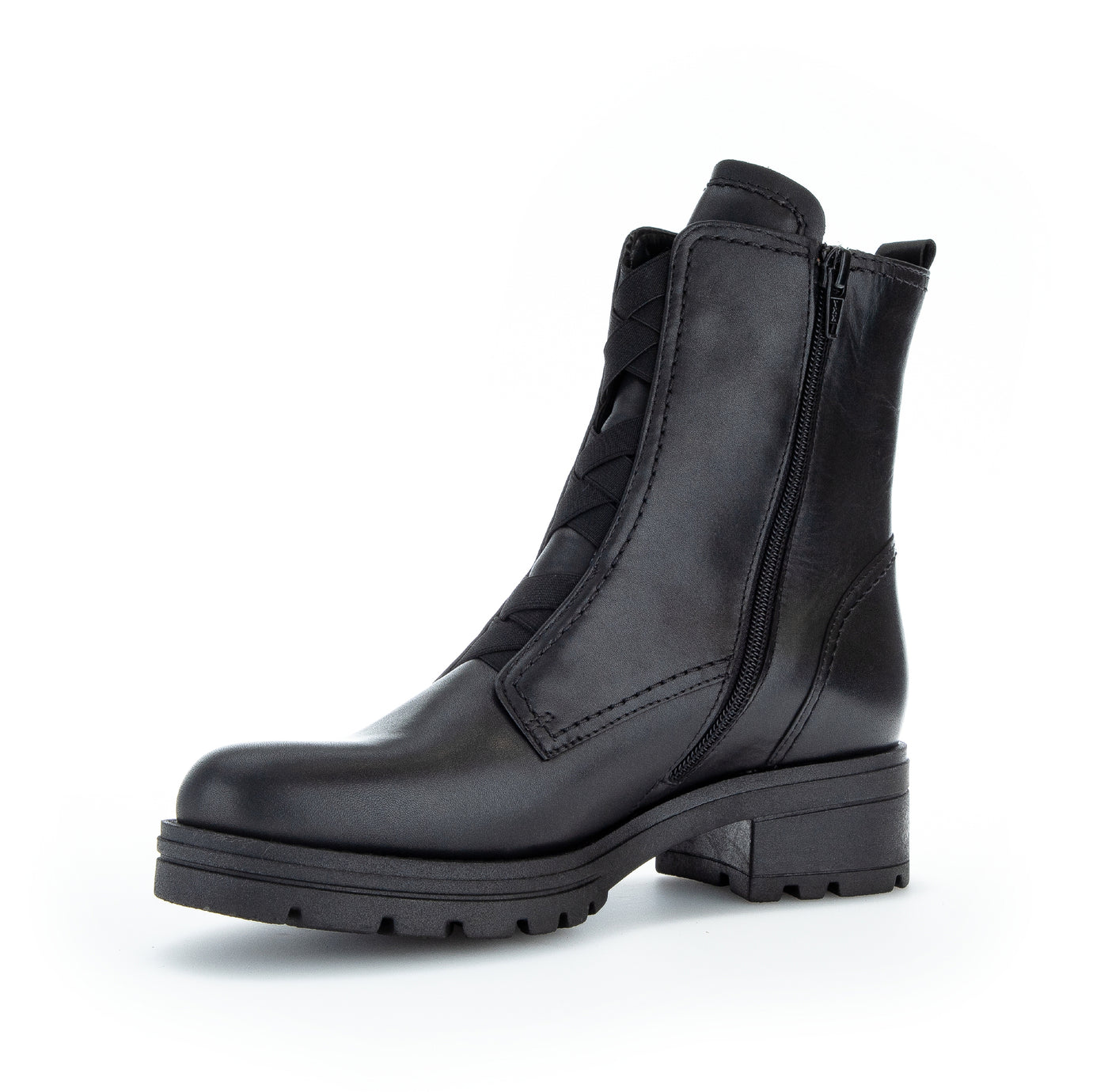 GABOR - 72.783.57 FLAT FASHION BOOT WITH CRISS-CROSS FRONT - BLACK