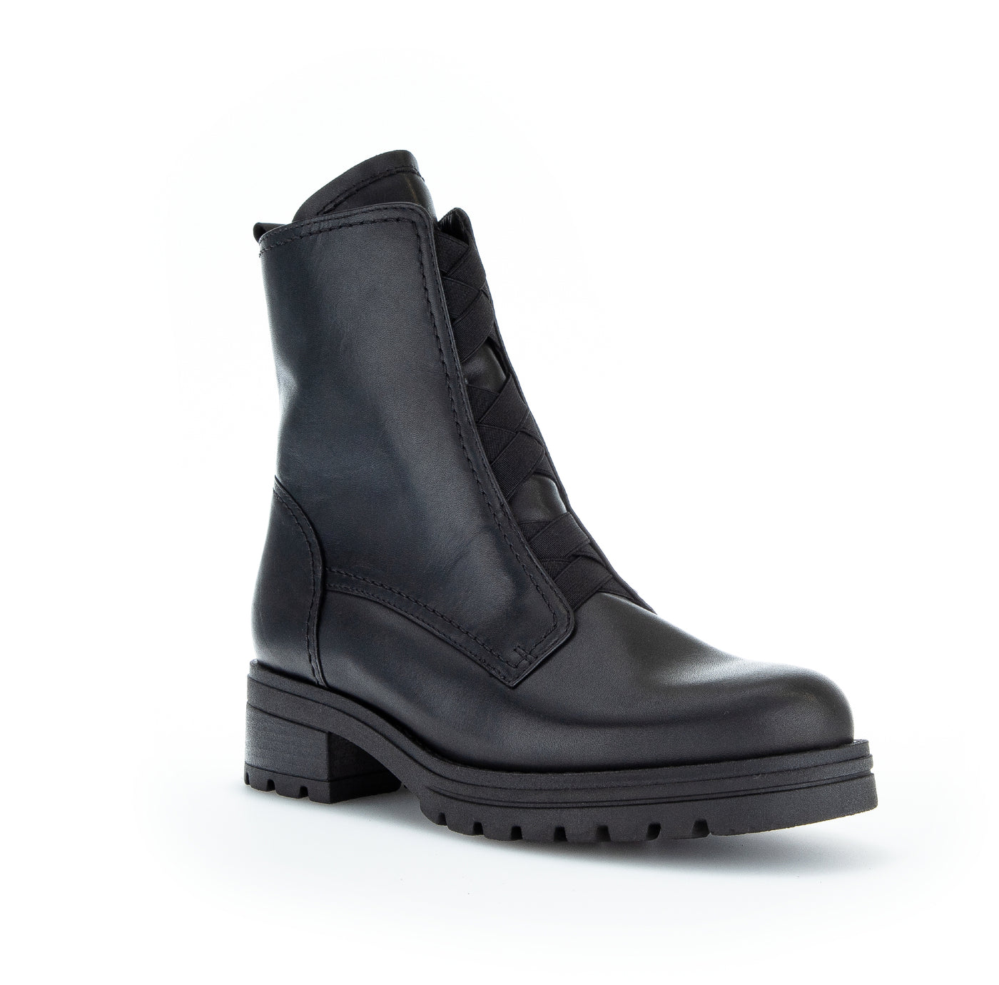 GABOR - 72.783.57 FLAT FASHION BOOT WITH CRISS-CROSS FRONT - BLACK