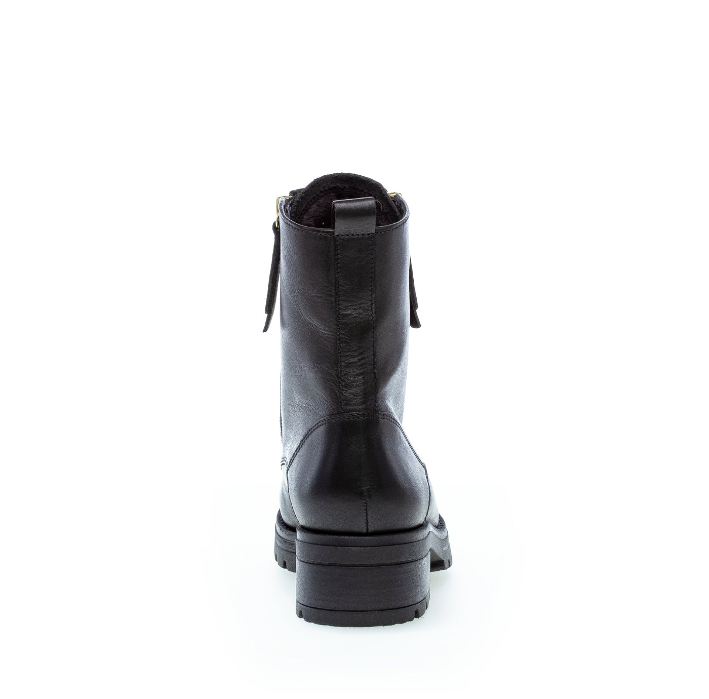 GABOR - 72.785.67 LOW HEEL COMFORT LACED ANKLE BOOT - BLACK LEATHER