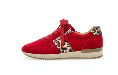 GABOR 73.420.15 -  LACE UP FASHION SHOE - RED SUEDE MULTI