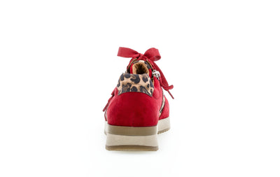 GABOR 73.420.15 -  LACE UP FASHION SHOE - RED SUEDE MULTI