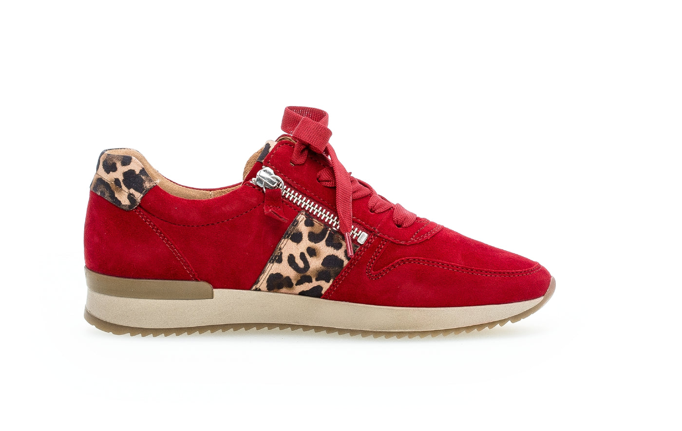 GABOR 73.420.15 -  LACE UP FASHION SHOE - RED SUEDE MULTI