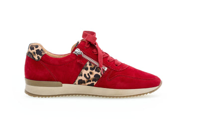 GABOR 73.420.15 -  LACE UP FASHION SHOE - RED SUEDE MULTI