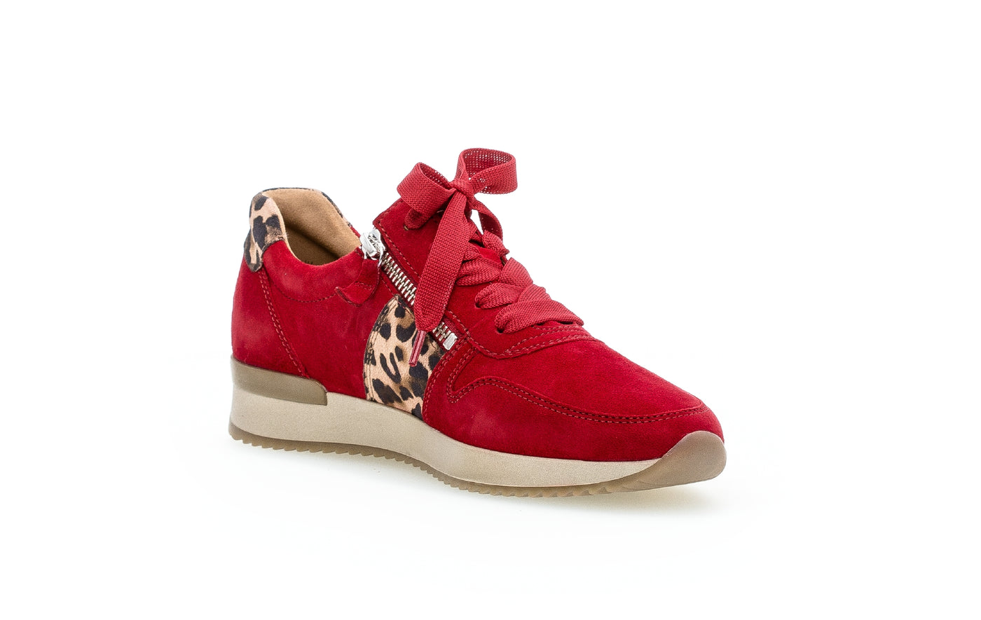 GABOR 73.420.15 -  LACE UP FASHION SHOE - RED SUEDE MULTI