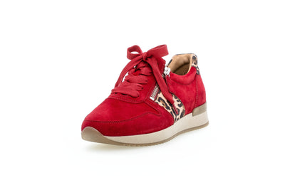 GABOR 73.420.15 -  LACE UP FASHION SHOE - RED SUEDE MULTI