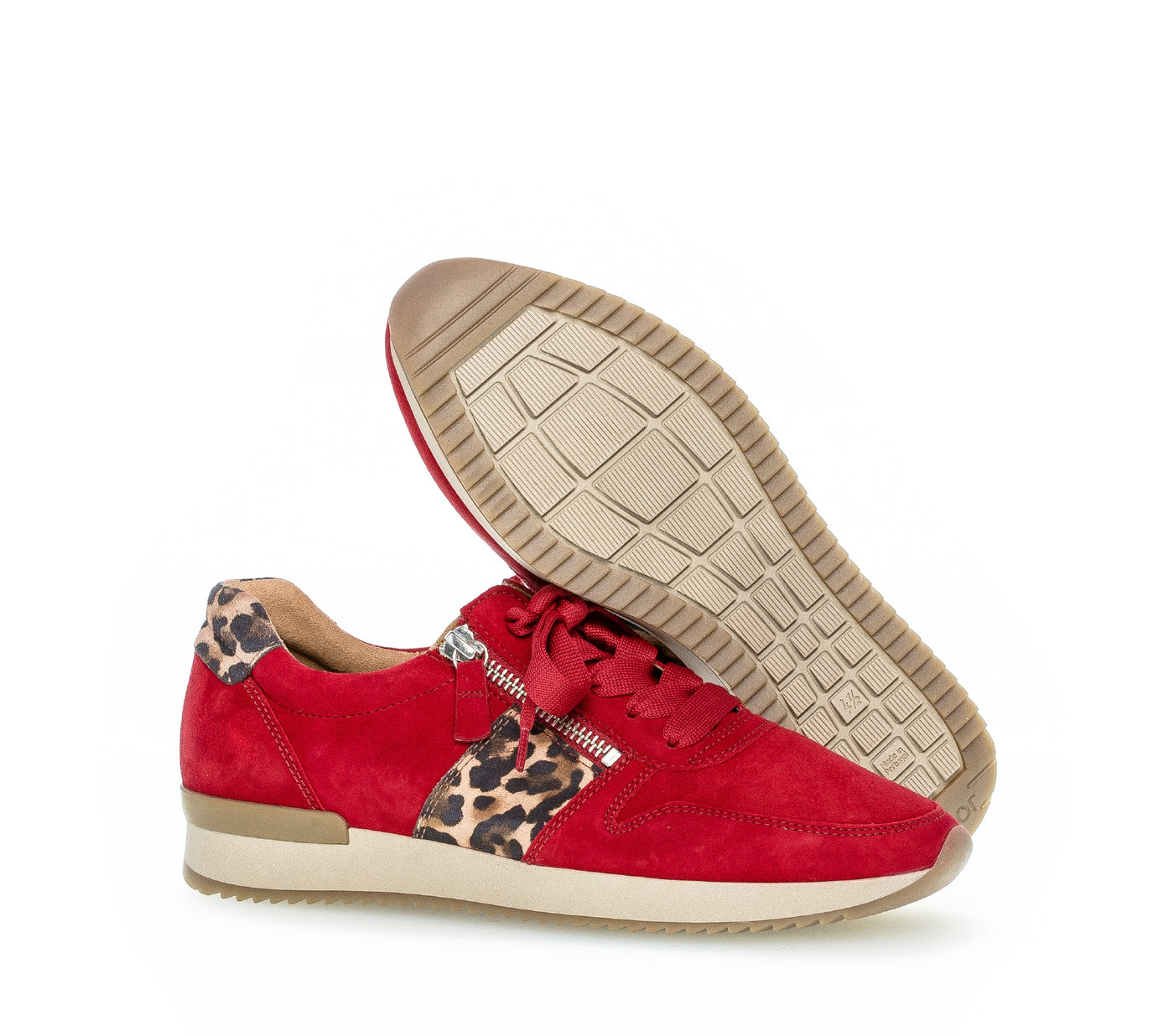 GABOR 73.420.15 -  LACE UP FASHION SHOE - RED SUEDE MULTI