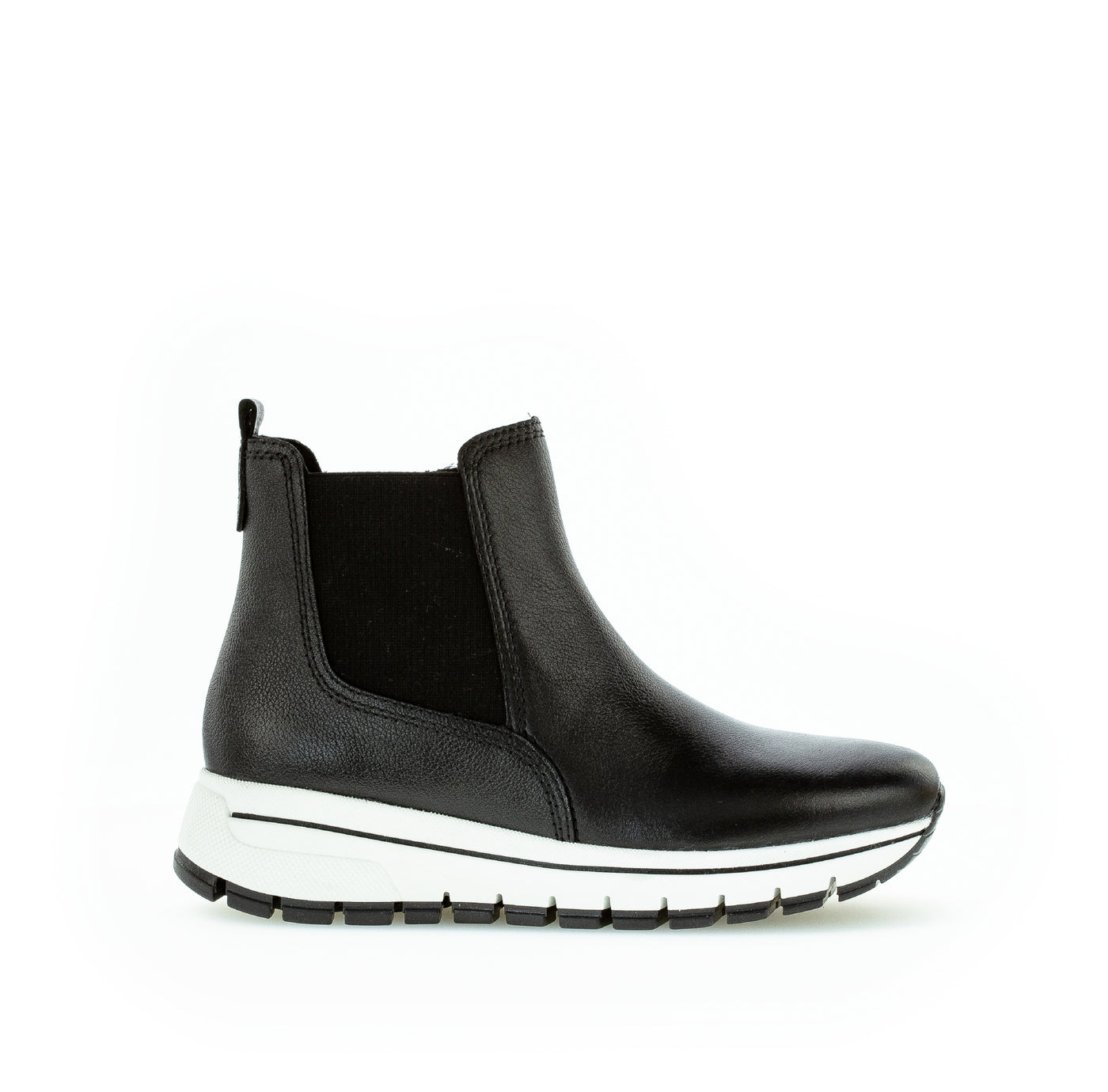 GABOR - 73.550.27 FLAT ANKLE BOOT - BLACK LEATHER