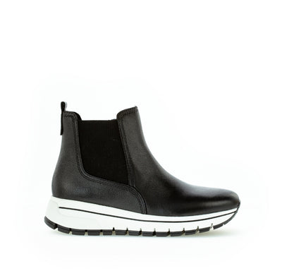 GABOR - 73.550.27 FLAT ANKLE BOOT - BLACK LEATHER
