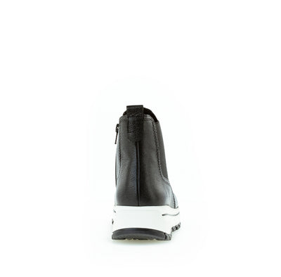 GABOR - 73.550.27 FLAT ANKLE BOOT - BLACK LEATHER