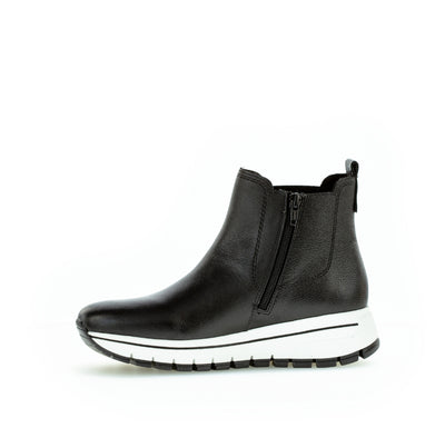 GABOR - 73.550.27 FLAT ANKLE BOOT - BLACK LEATHER