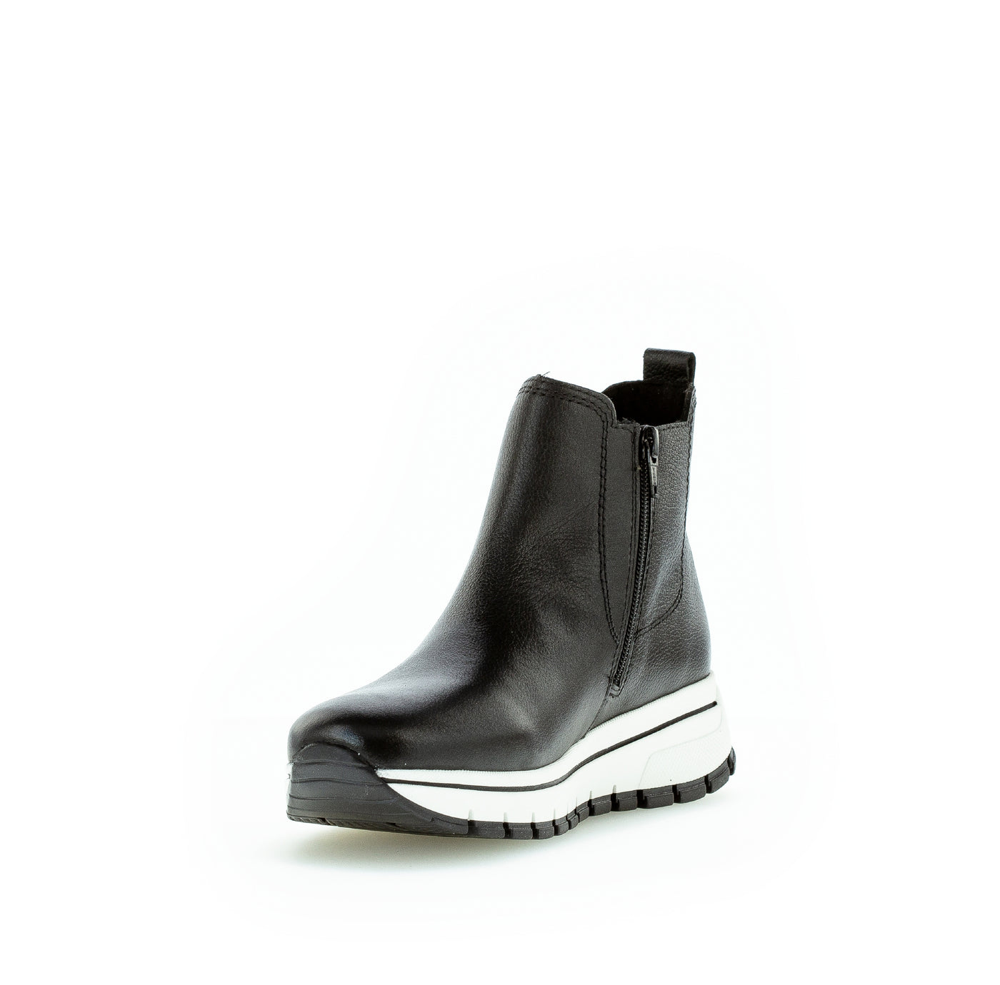 GABOR - 73.550.27 FLAT ANKLE BOOT - BLACK LEATHER