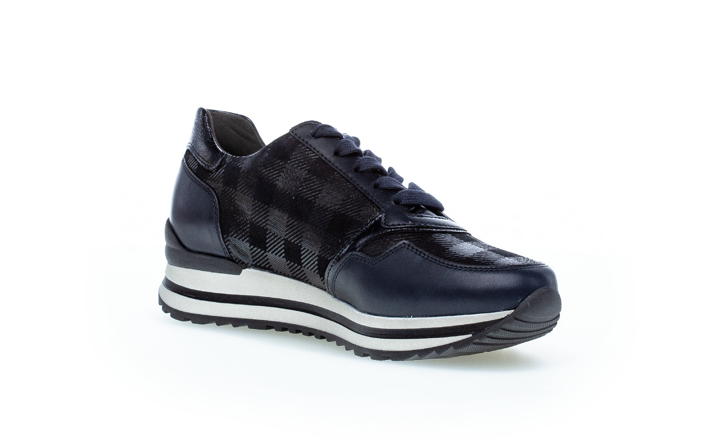 GABOR - 76.528.86 LACED WEDGE FASHION SHOE - NAVY