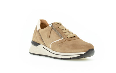 GABOR - 76.588.44 LACED FASHION SHOE WITH ZIP - TAUPE SUEDE