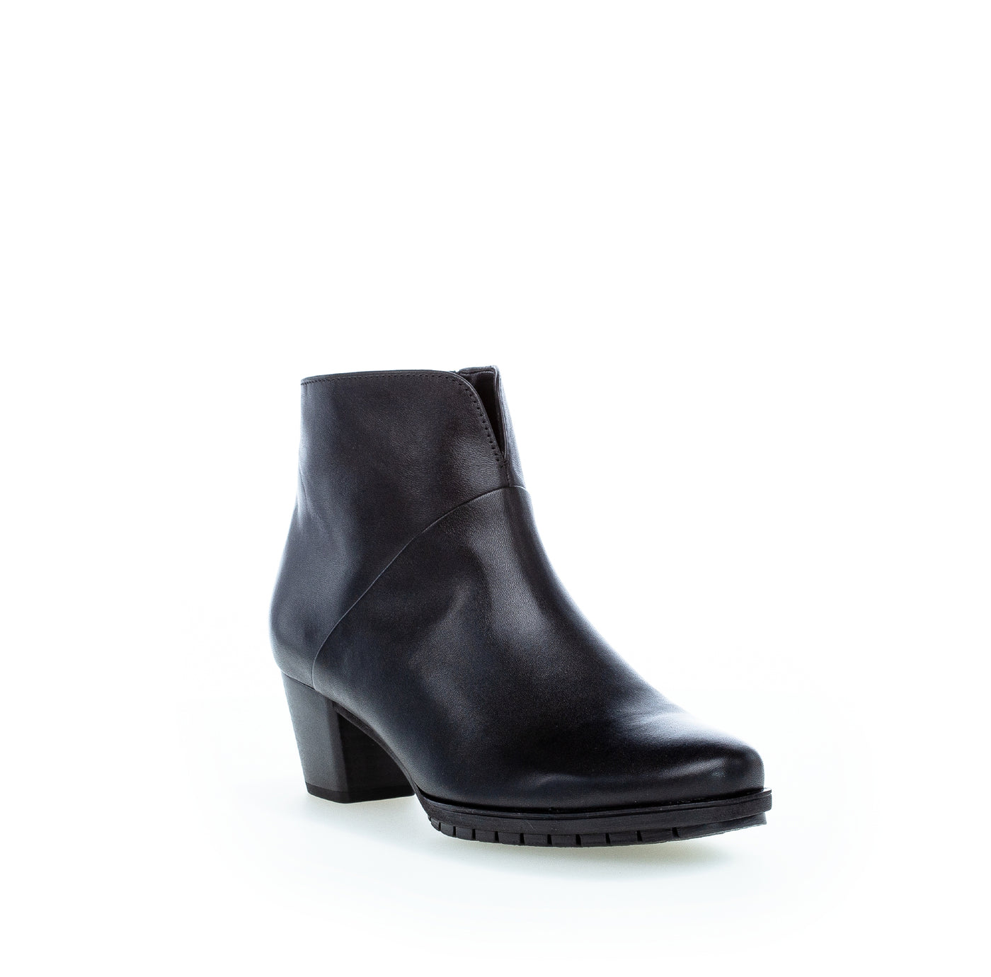 GABOR 76.600.57 - MEDIUM HEEL ANKLE BOOT - BLACK LEATHER