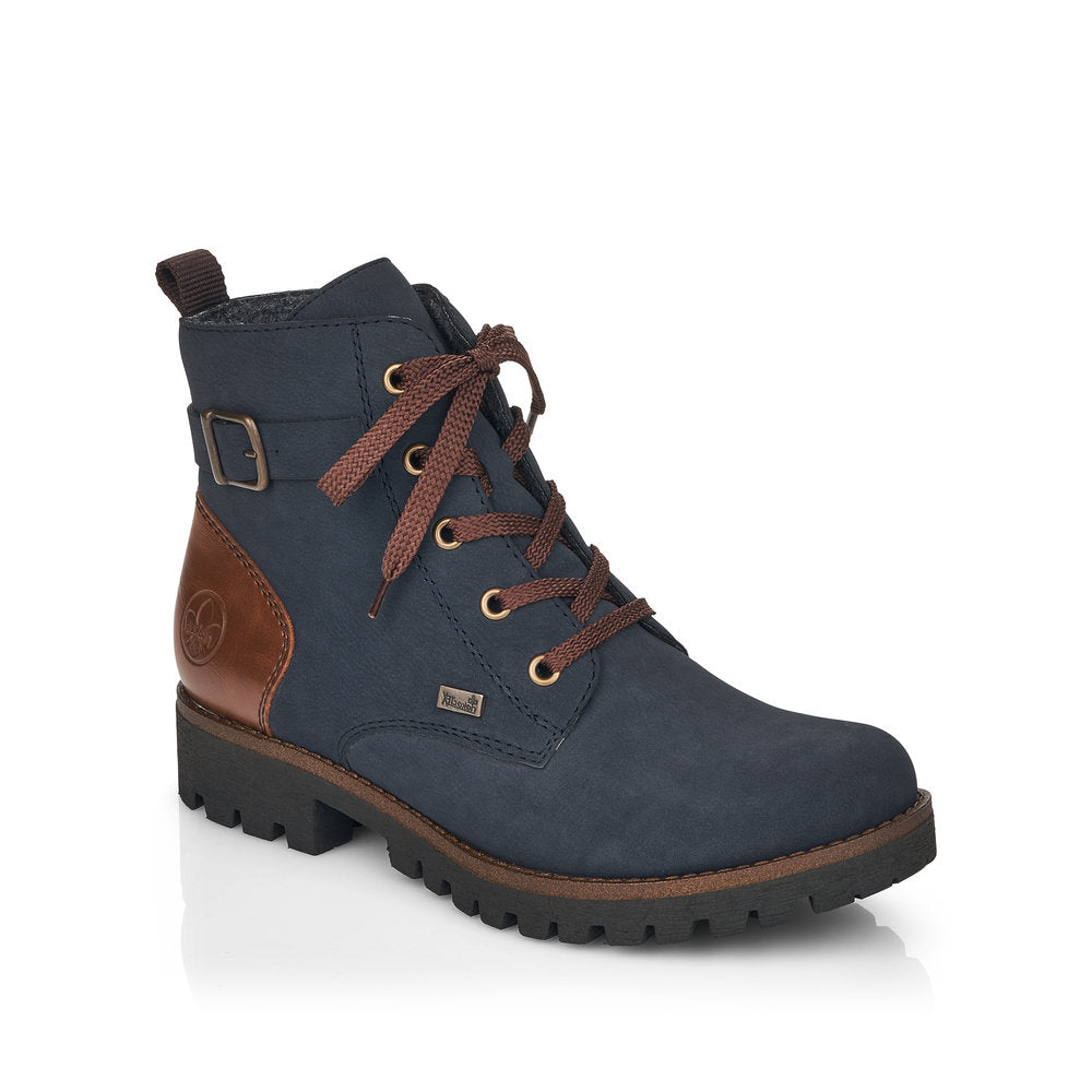 RIEKER - 78502-14 TEX-LACED CASUAL ANKLE BOOT - NAVY