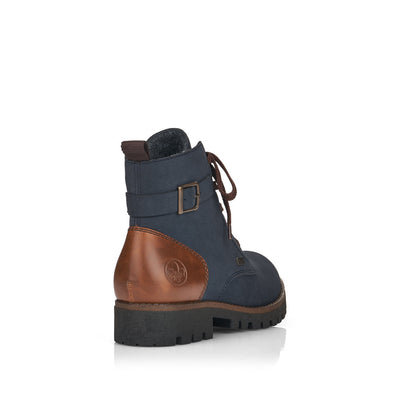 RIEKER - 78502-14 TEX-LACED CASUAL ANKLE BOOT - NAVY