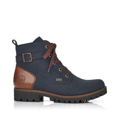 RIEKER - 78502-14 TEX-LACED CASUAL ANKLE BOOT - NAVY