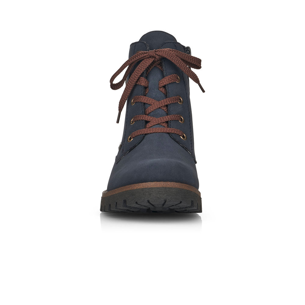 RIEKER - 78502-14 TEX-LACED CASUAL ANKLE BOOT - NAVY