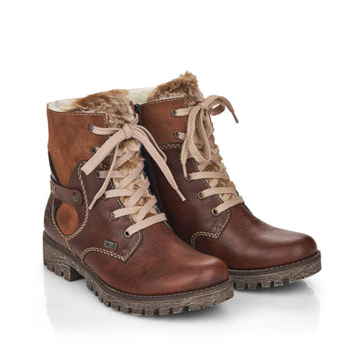 RIEKER - 785G1-23 TEX LACED ANKLE BOOT - TAN