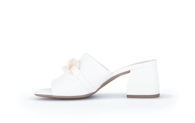 GABOR - 81.712.20 BLOCK HEEL MULE - WHITE