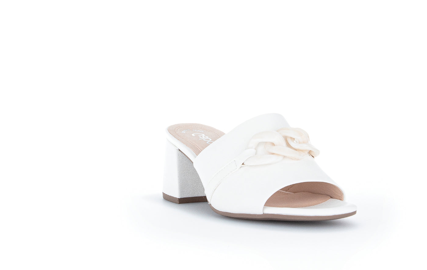 GABOR - 81.712.20 BLOCK HEEL MULE - WHITE