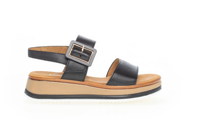 GABOR - 82.744.57 MEDIUM WEDGE COMFORT SANDAL - BLACK