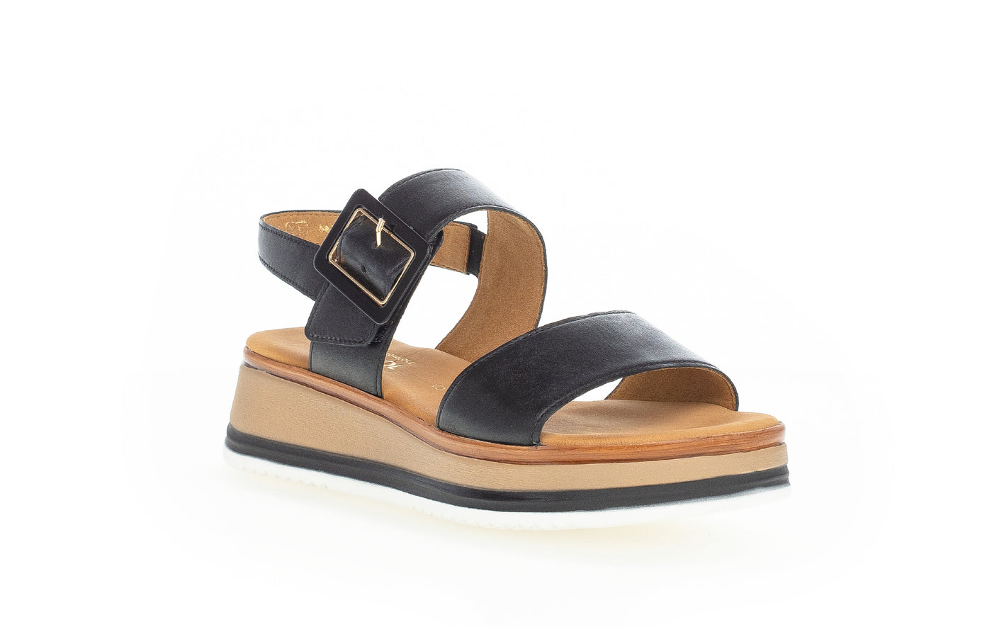GABOR - 82.744.57 MEDIUM WEDGE COMFORT SANDAL - BLACK