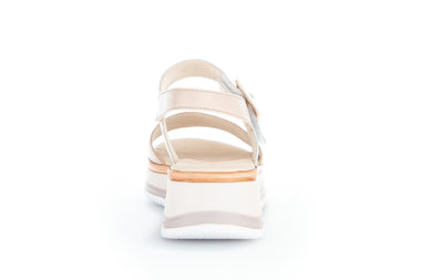 GABOR - 82.744.58 MEDIUM WEDGE COMFORT SANDAL - TAUPE/WHITE