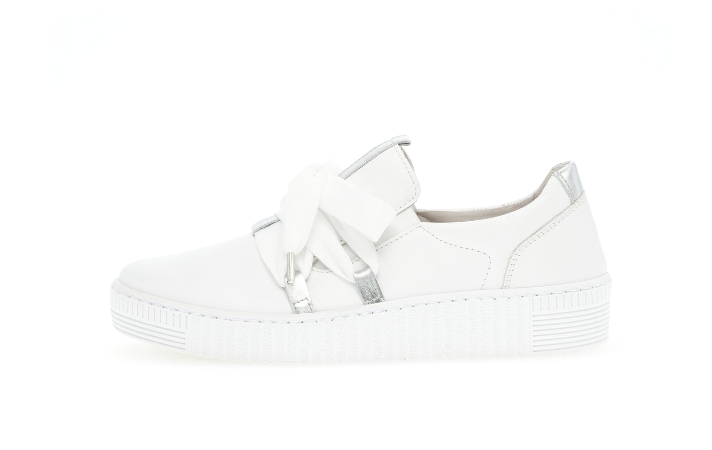 GABOR - 83.333.21 FLAT SLIP-ON SHOE - WHITE LEATHER