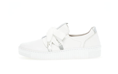 GABOR - 83.333.21 FLAT SLIP-ON SHOE - WHITE LEATHER