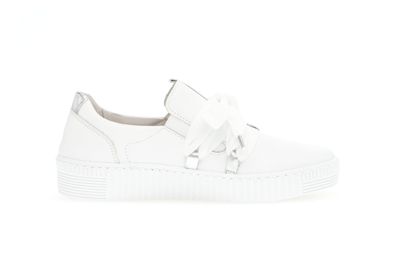 GABOR - 83.333.21 FLAT SLIP-ON SHOE - WHITE LEATHER