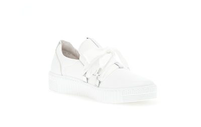 GABOR - 83.333.21 FLAT SLIP-ON SHOE - WHITE LEATHER