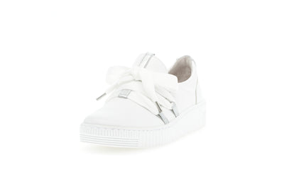 GABOR - 83.333.21 FLAT SLIP-ON SHOE - WHITE LEATHER