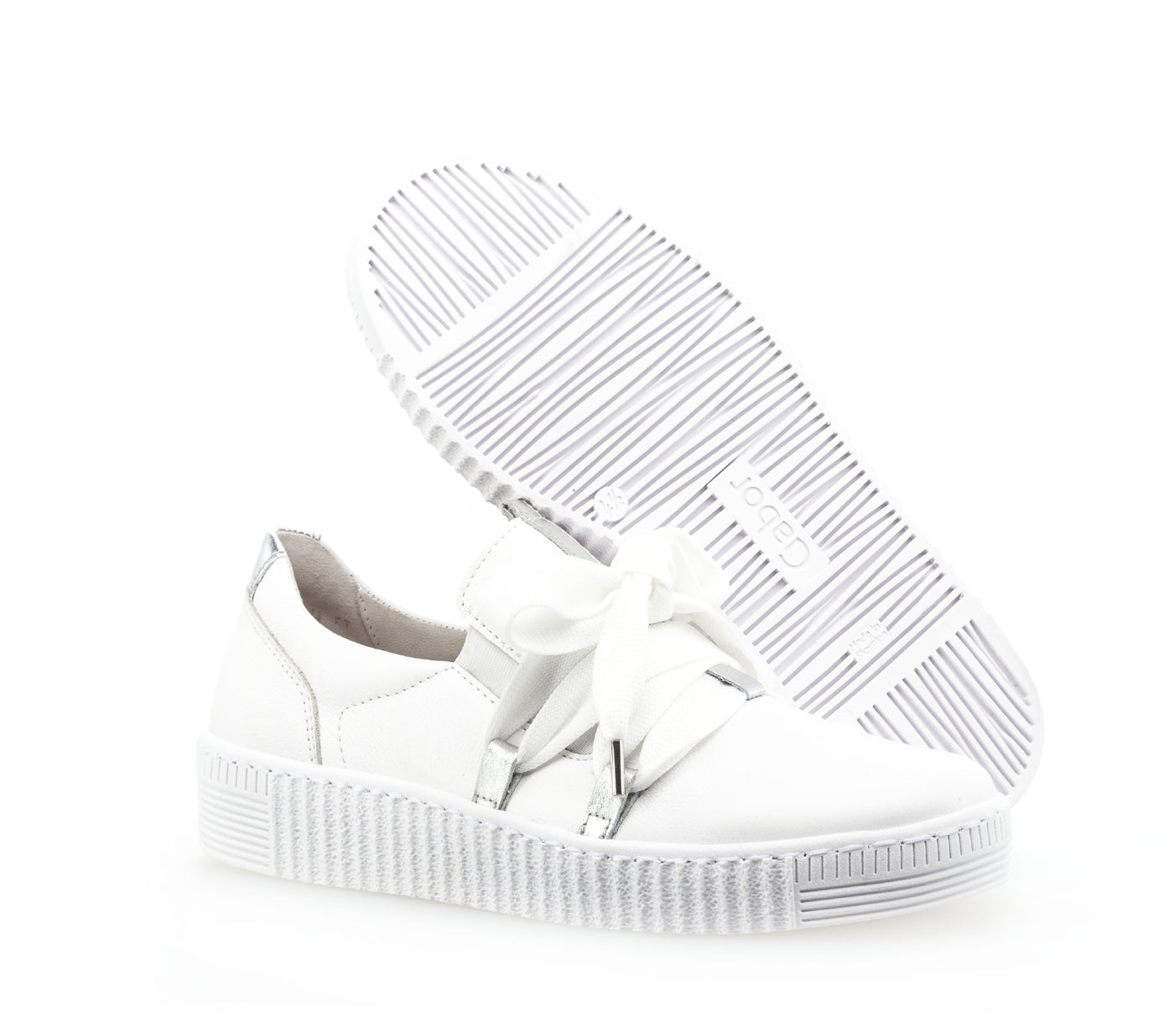 GABOR - 83.333.21 FLAT SLIP-ON SHOE - WHITE LEATHER