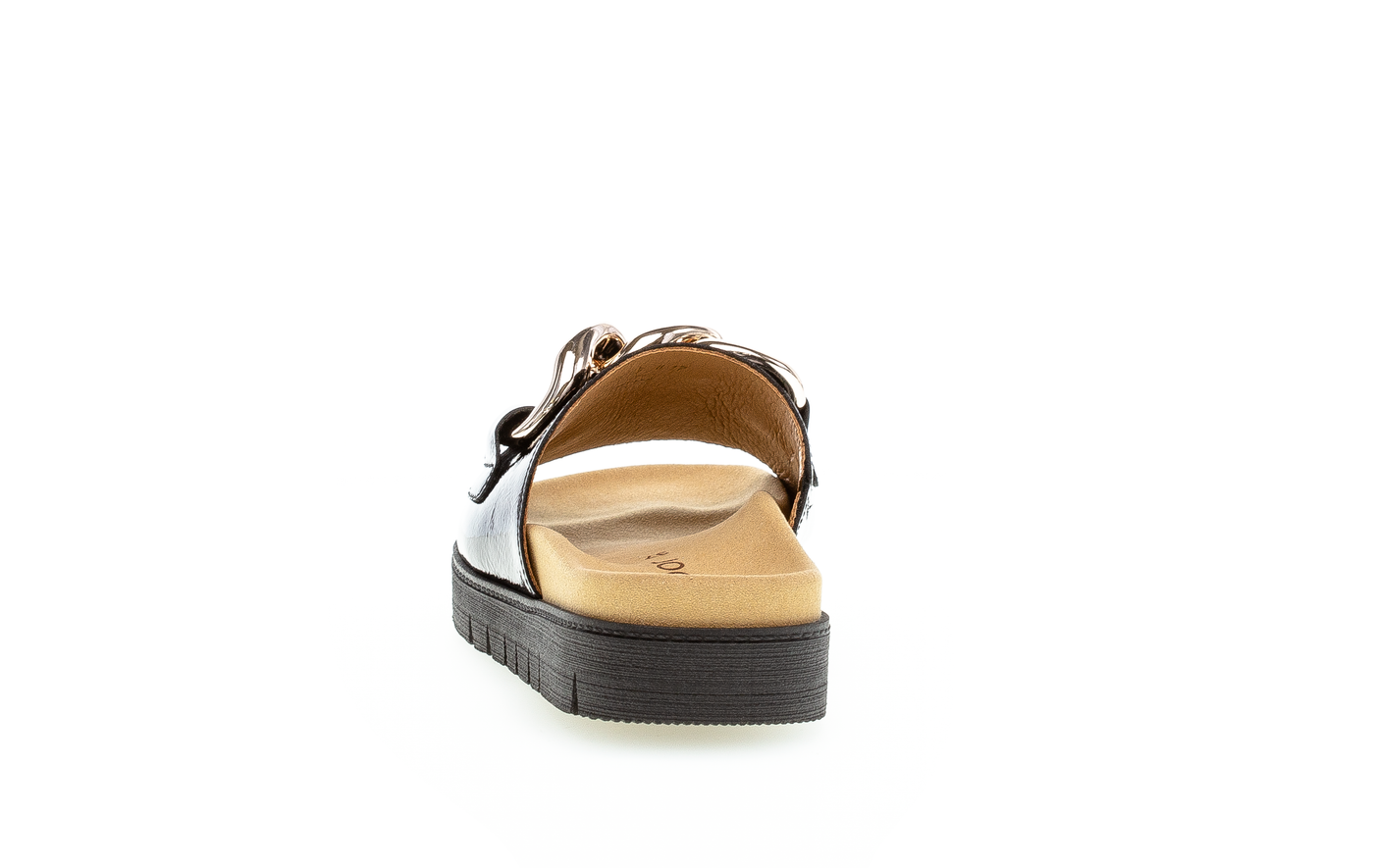 GABOR - 83.743.97 LOW WEDGE MULE - BLACK PATENT