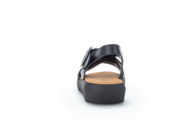 GABOR - 84.603.27 FLAT COMFORT SANDAL - BLACK LEATHER