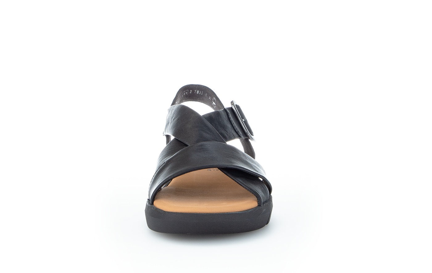 GABOR - 84.603.27 FLAT COMFORT SANDAL - BLACK LEATHER