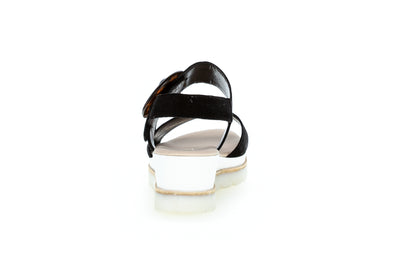 GABOR - 84.645.37 MEDIUM WEDGE SANDAL - BLACK SUEDE