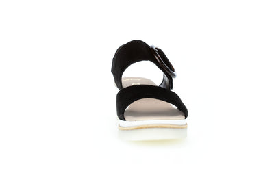 GABOR - 84.645.37 MEDIUM WEDGE SANDAL - BLACK SUEDE