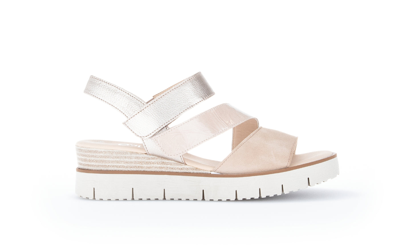 GABOR - 84.674.60 LOW WEDGE FASHION SANDAL - BEIGE COMB